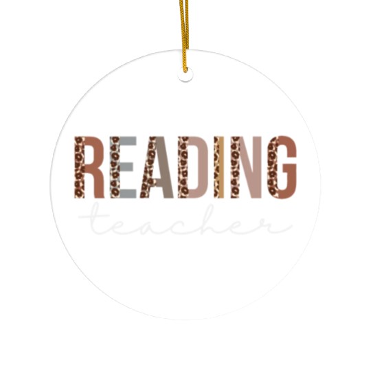 Reading Teacher Leopard Appreciation For Women For Ceramic Ornaments