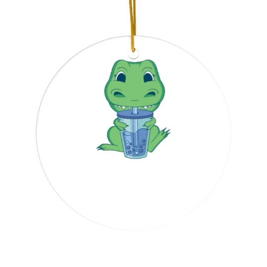 Boba Tea Rex Bubble Tea Lover Boba Tea Drinker Ceramic Ornaments