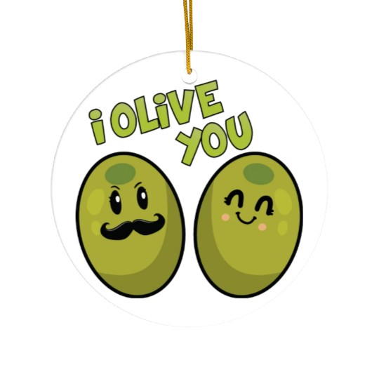 Green Olives Valentine Olive You Ceramic Ornaments