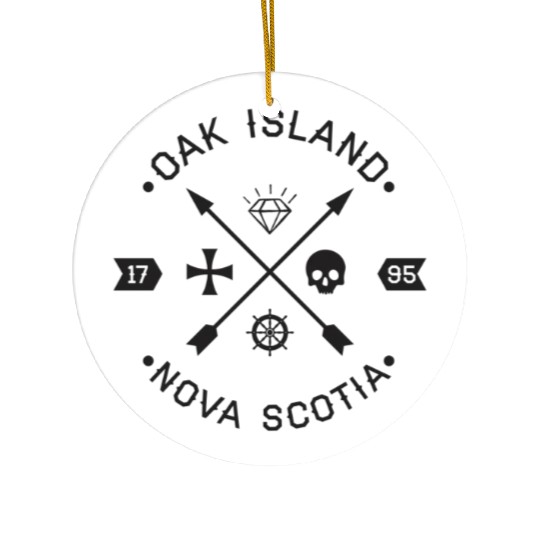 Oak Island Knights Templar Skull Arrows Ceramic Ornaments