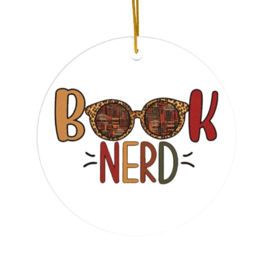 Funny Book Nerd Librarian Teacher Student Reader Ceramic Ornaments
