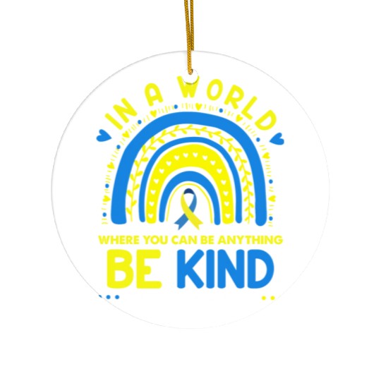 Be Kind Down syndrome Awareness October Teacher Ceramic Ornaments