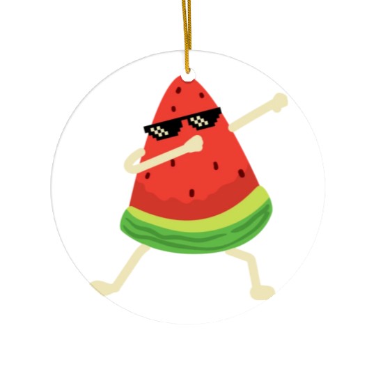 Dabbing Watermelon Melon summer Fruit Lover Ceramic Ornaments