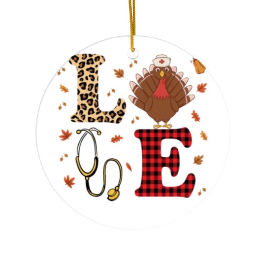 Emergency Department Thanksgiving Outfit Ceramic Ornaments