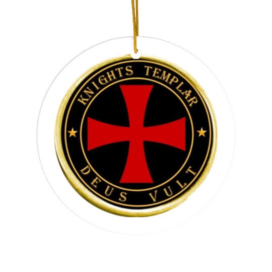 Knights Templar Deus Vult Ceramic Ornaments
