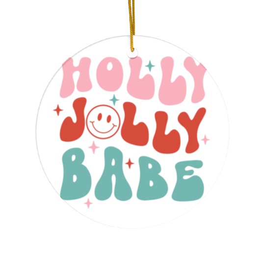 Holly Jolly Babe Ceramic Ornaments