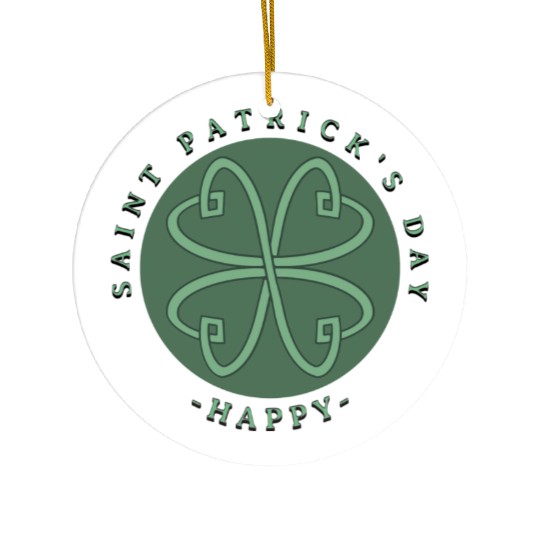 Happy Saint Patrick s Day Shamrock Ceramic Ornaments