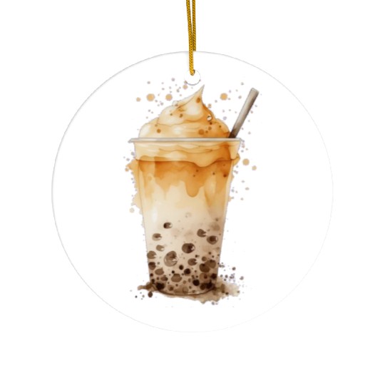 Boba Bubble Tea 2 Ceramic Ornaments