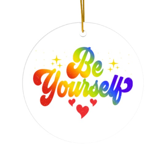 Gay Pride Be Yourself Pride Month Rainbow Ceramic Ornaments