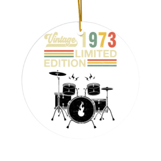 Vintage 1973 Drums 50th Birthday Drummer Ceramic Ornaments