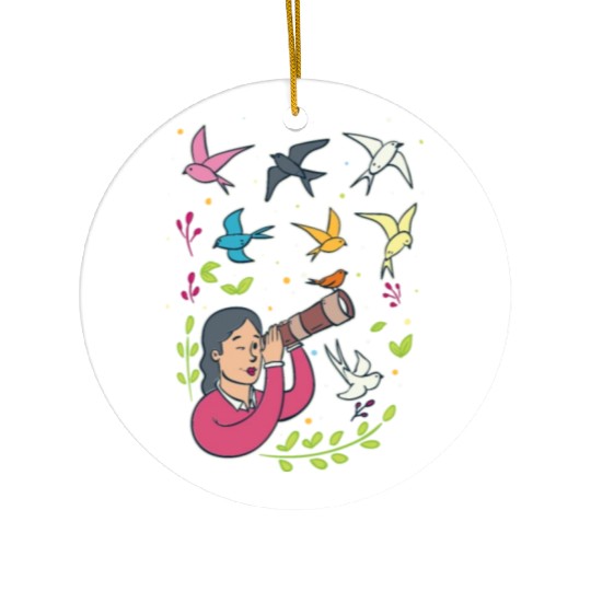 Bird Birdwatching Birdwatcher Ceramic Ornaments