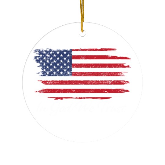 In God We Trust Us Flag Patriotic Ceramic Ornaments
