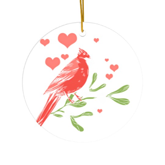Bird Bird Watching Bird Watcher Birder Heart Cardi Ceramic Ornaments