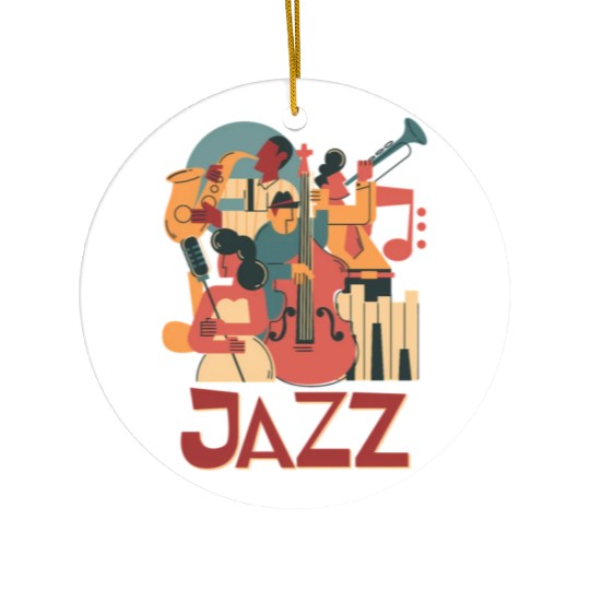 Jazz Musicians Orchestra Playing On Stage Smooth J Ceramic Ornaments