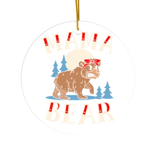 Mama Bear Tattoo Mothers Day Ceramic Ornaments