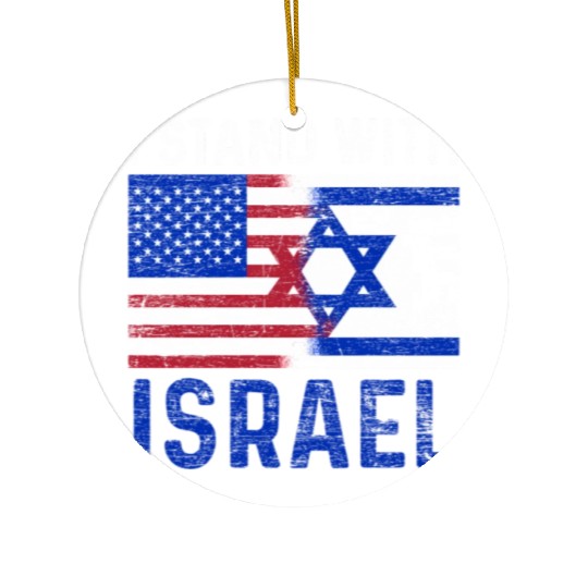 Us Flag I Stand With Israel Ceramic Ornaments