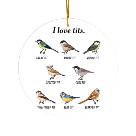 I Love Tits Birdwatching Bird Lover Ceramic Ornaments