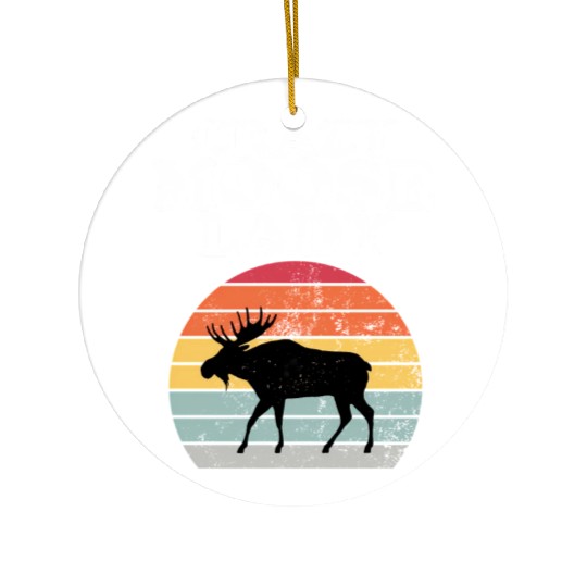 Crazy Moose Lady Moose Ceramic Ornaments