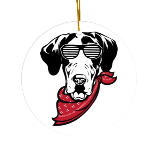Great Dane Face Shutter Glasses Ceramic Ornaments
