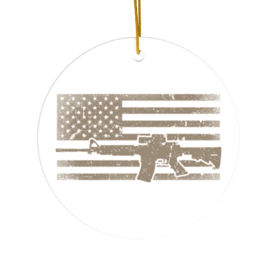 Distressed American Flag Ar15 For Gun Ar15 Ceramic Ornaments