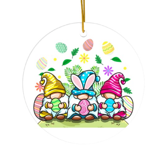 Happy Easter Gnomes Egg Hunting For Ceramic Ornaments