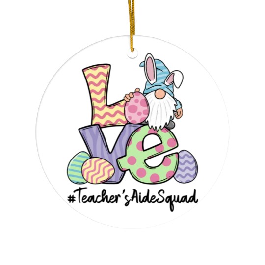 Love Easter Teacher'S Aide Gnomes Teacher Easter 2 Ceramic Ornaments