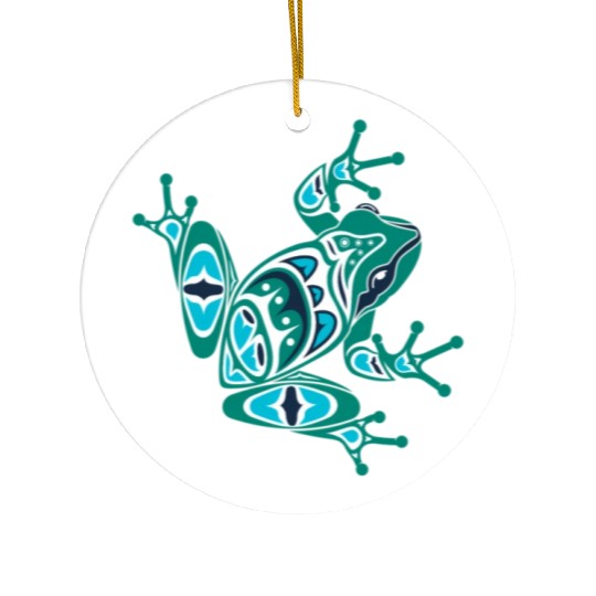 Native American Indian Style Frog Pacific Northwes Ceramic Ornaments