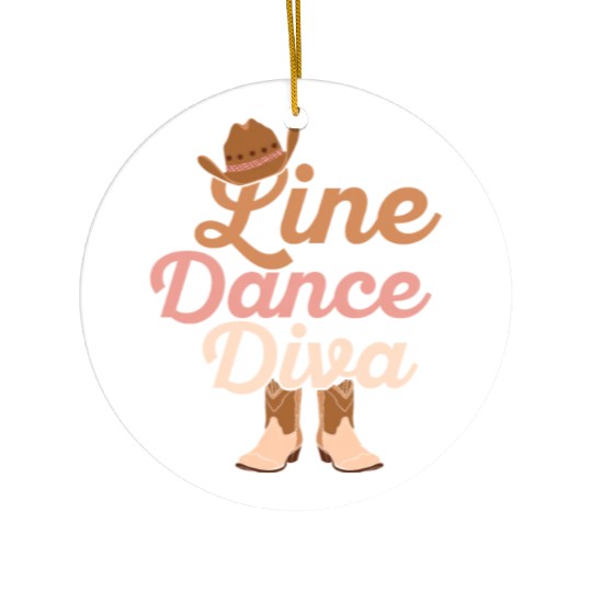 Line Dance Diva Western Country Music Ceramic Ornaments