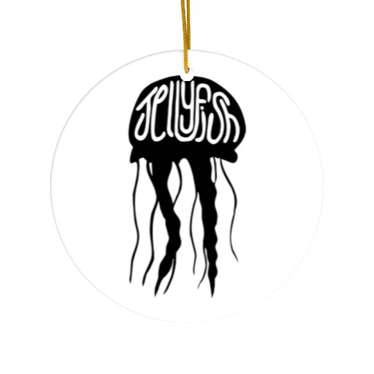 Black Jellyfish Ceramic Ornaments