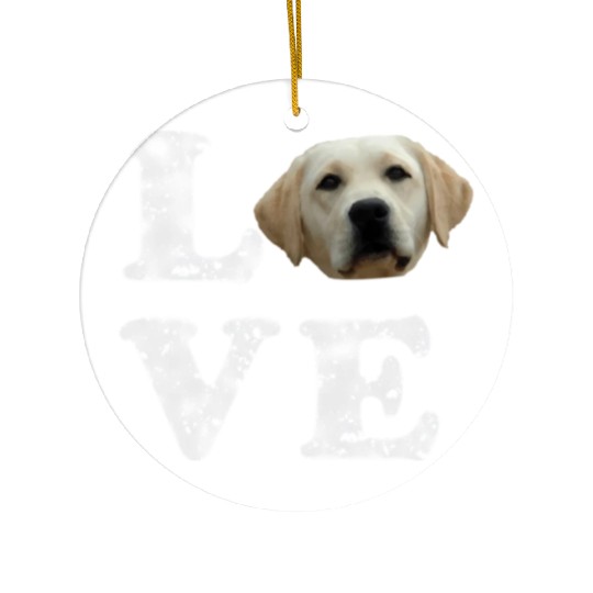I Love My Yellow Lab Labrador Retriever Dog Ceramic Ornaments