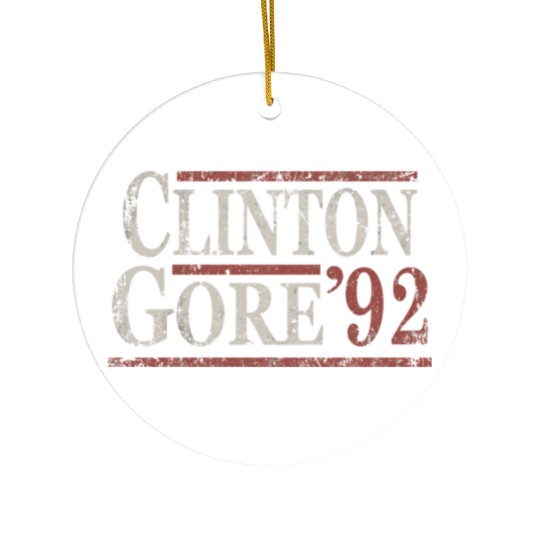 Distressed Bill Clinton Al Gore 1992 Ceramic Ornaments