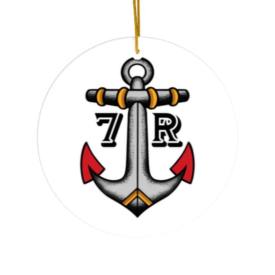 Old School American Traditional Tattoo Flash Clipp Ceramic Ornaments