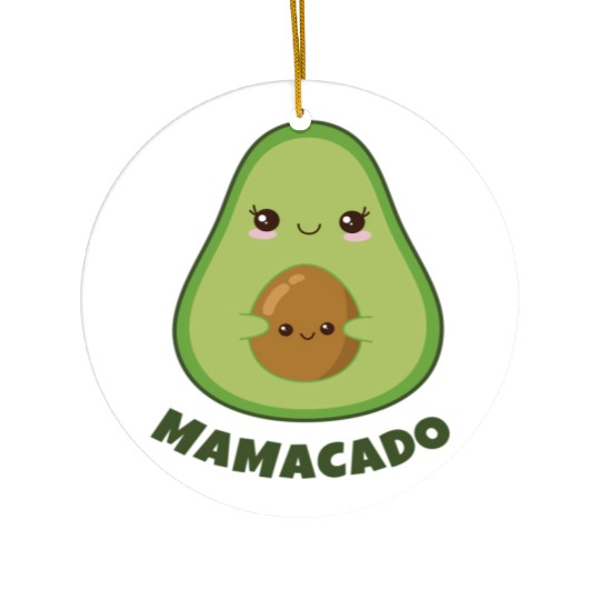 Mamacado Announcement Pregnant Avocado Pregnancy Ceramic Ornaments
