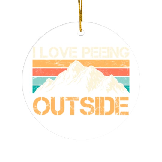 Mountaineer funny Peeing outside Nature boy Ceramic Ornaments