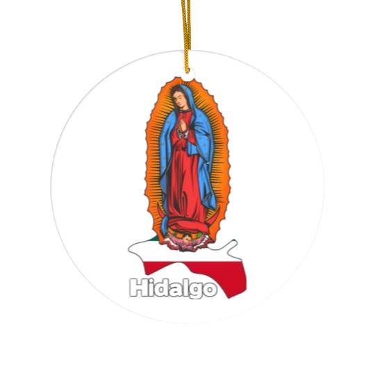 Virgen De Guadalupe With Hidalgo Mexico Ceramic Ornaments