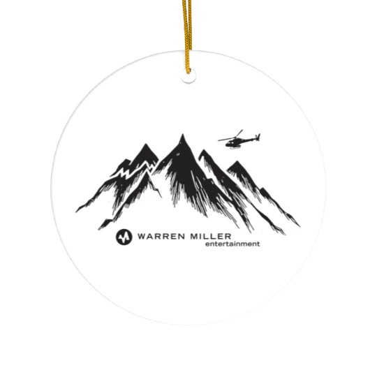 Warren Miller Heli-Ski Black Ceramic Ornaments