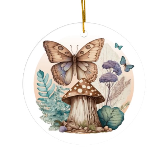 Cottagecore Butterfly Mushroom Plants Goblincore A Ceramic Ornaments