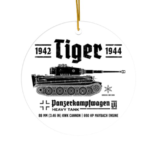 Tiger Tank Panzer World War 2 Armored Vehicle Ceramic Ornaments
