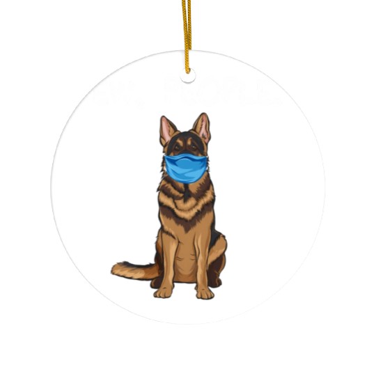 German Shepherd Ew People Dog Wearing Face Ceramic Ornaments