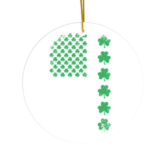 US American Flag With Shamrocks for St Patricks da Ceramic Ornaments