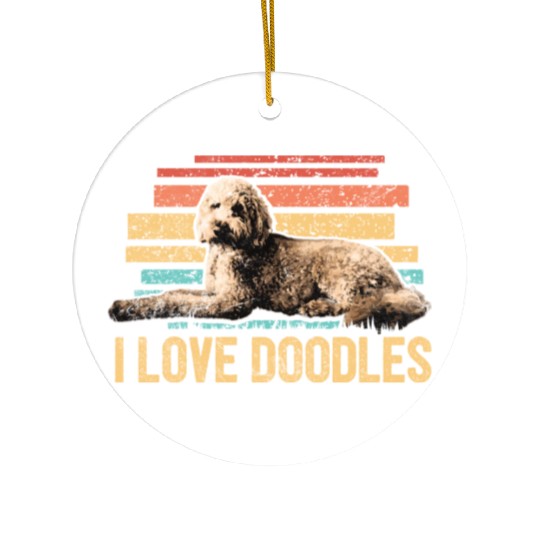 I Love Doodles Goldendoodle Dog Mom Doodle Dad Ceramic Ornaments