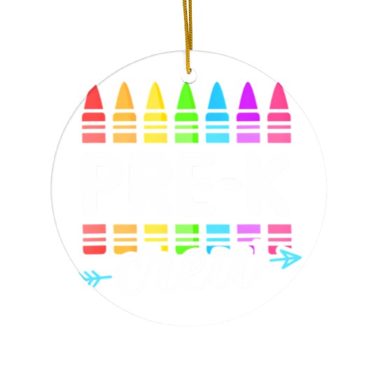 Pre-K Crew Teacher Team Squad Hello Back School Gr Ceramic Ornaments