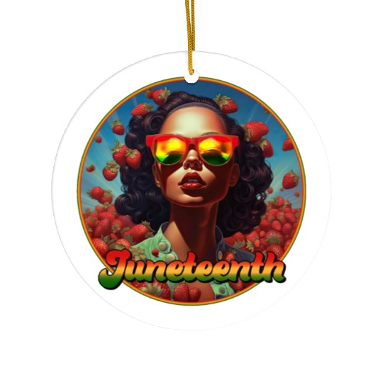 Juneteenth Gurl Ceramic Ornaments