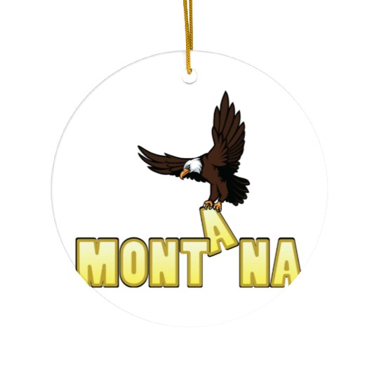 Bald Eagle Bird In Montana Ceramic Ornaments