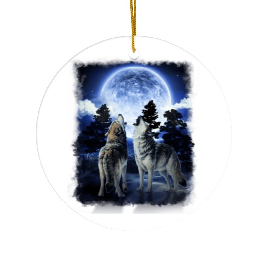 The Mountain Men'S Wolf Native American Ceramic Ornaments