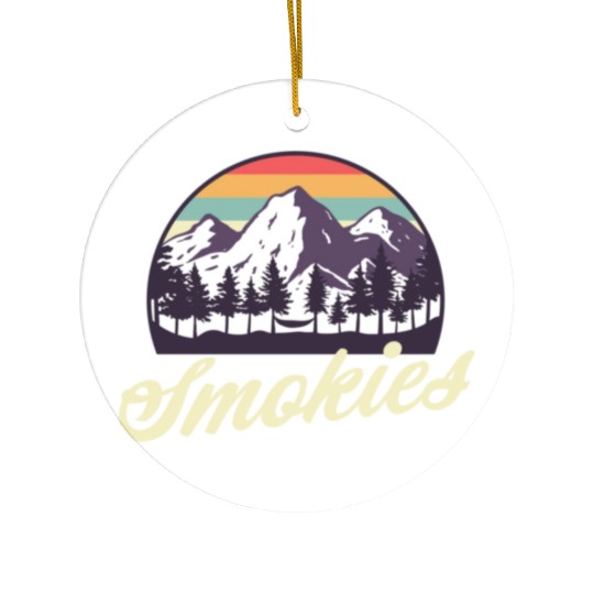 Retro Lake Tahoe Mountains Distressed Ceramic Ornaments