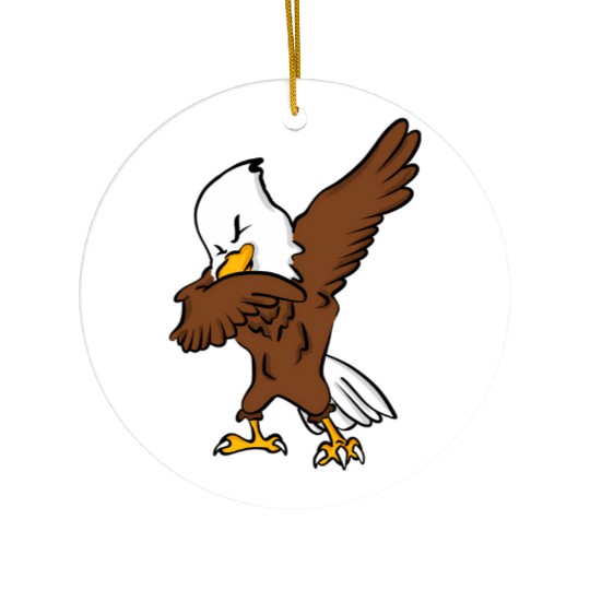 Dabbing American Bald Eagle Ceramic Ornaments