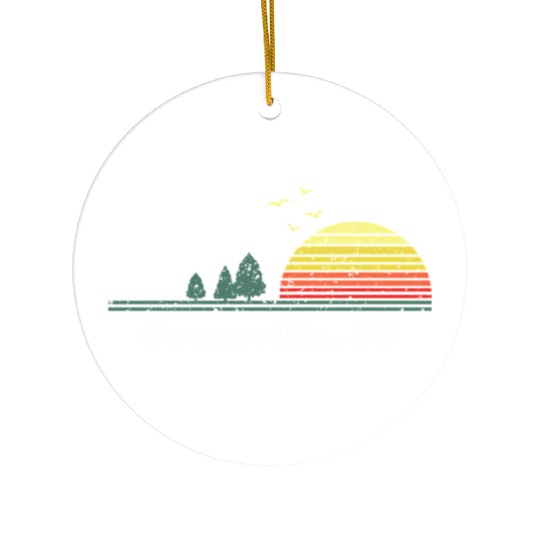 Greenville South Carolina Home Print Ceramic Ornaments