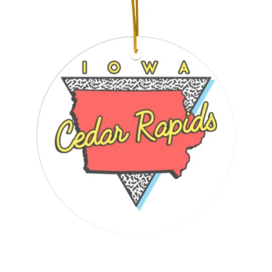 Cedar Rapids Iowa Triangle Ia City Ceramic Ornaments