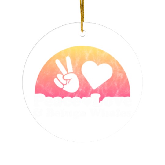 Peace Love And Beluga Whale Ceramic Ornaments